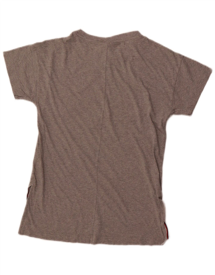 REEBOK T-shirt graphique classique pour femme UK 12 Gris moyen Coton