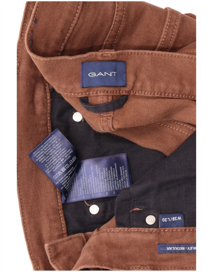 GANT Pantalon décontracté droit pour homme W38 L30 Marron Coton