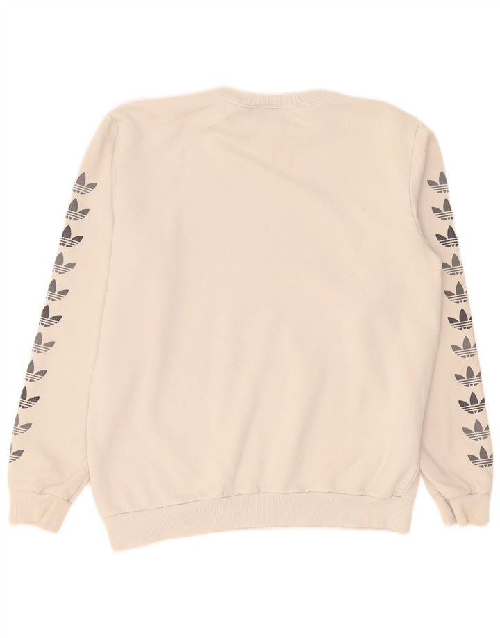 Adidas Sweat-shirt graphique pour homme en coton beige moyen