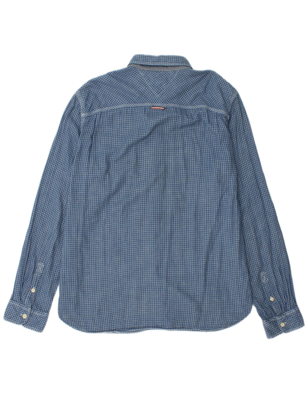 Tommy Hilfiger Chemise Homme Grand Carreau Bleu Coton