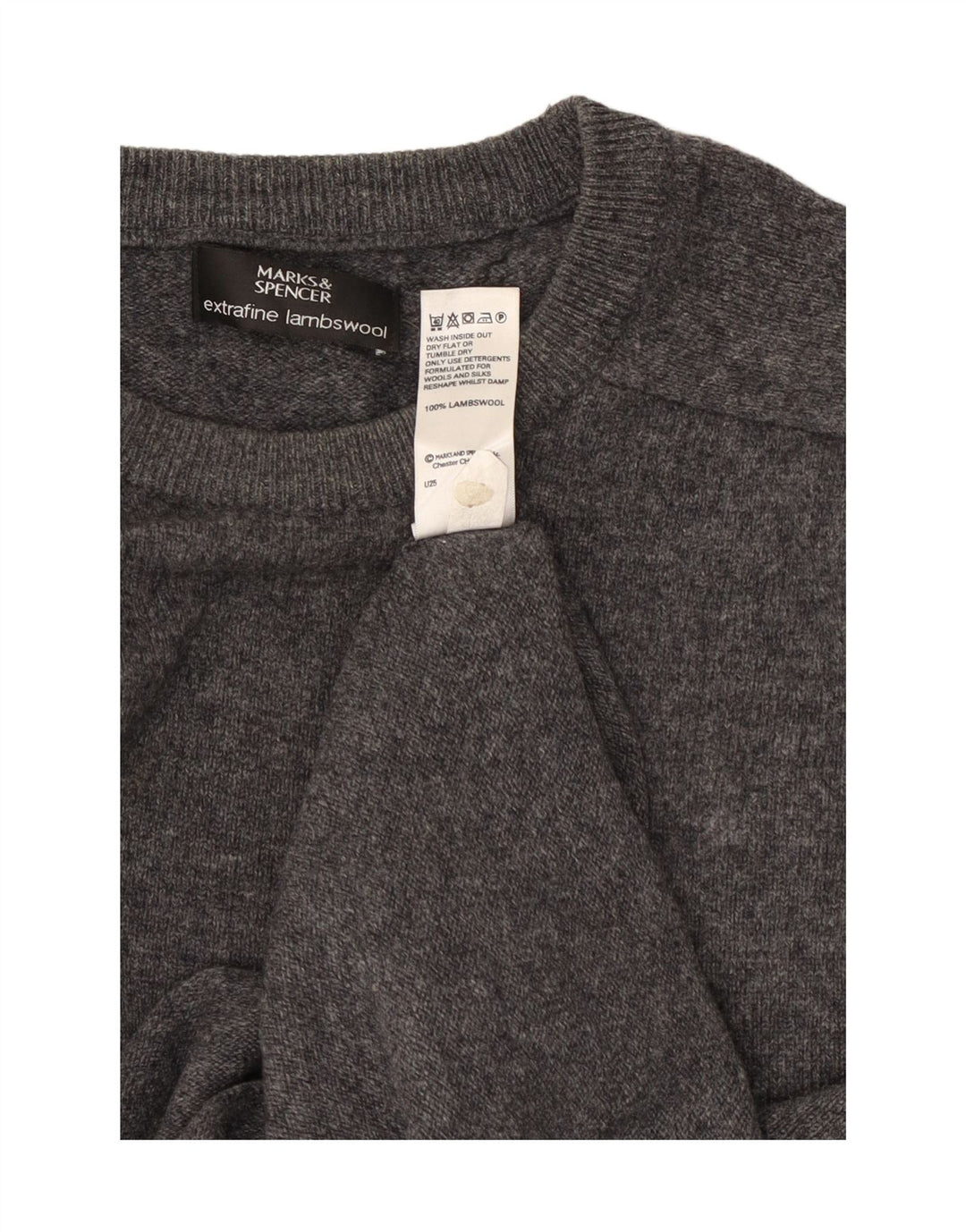 Marks & Spencer Pull à col rond pour homme XL en laine grise