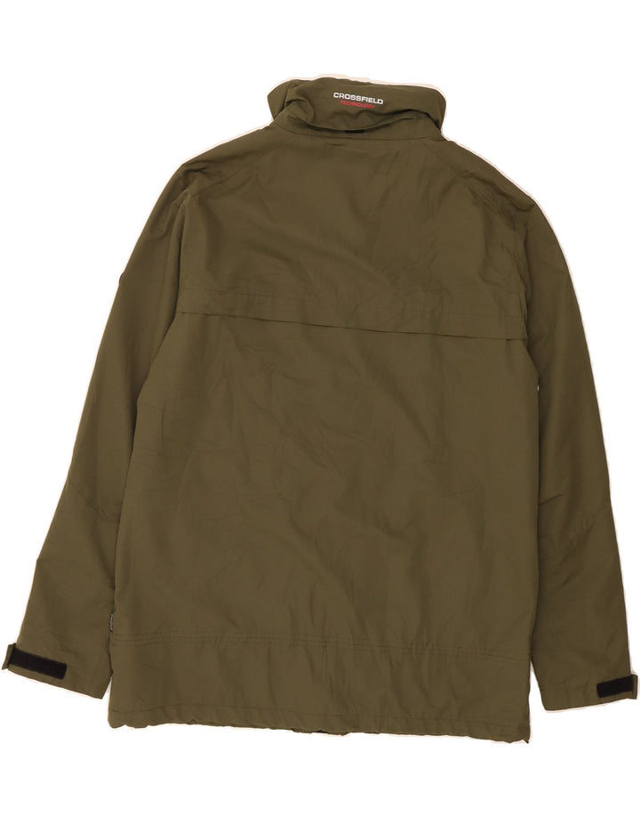 CROSSFIELD Mens Windbreaker Jacket UK 40 Large Khaki Polyester Vintage Crossfield and Second-Hand Crossfield from Messina Hembry 