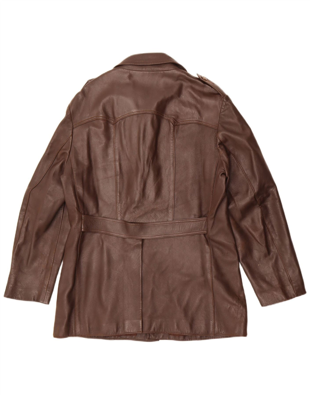 veste en cuir militaire vintage pour hommes UK 36 Petit Brun