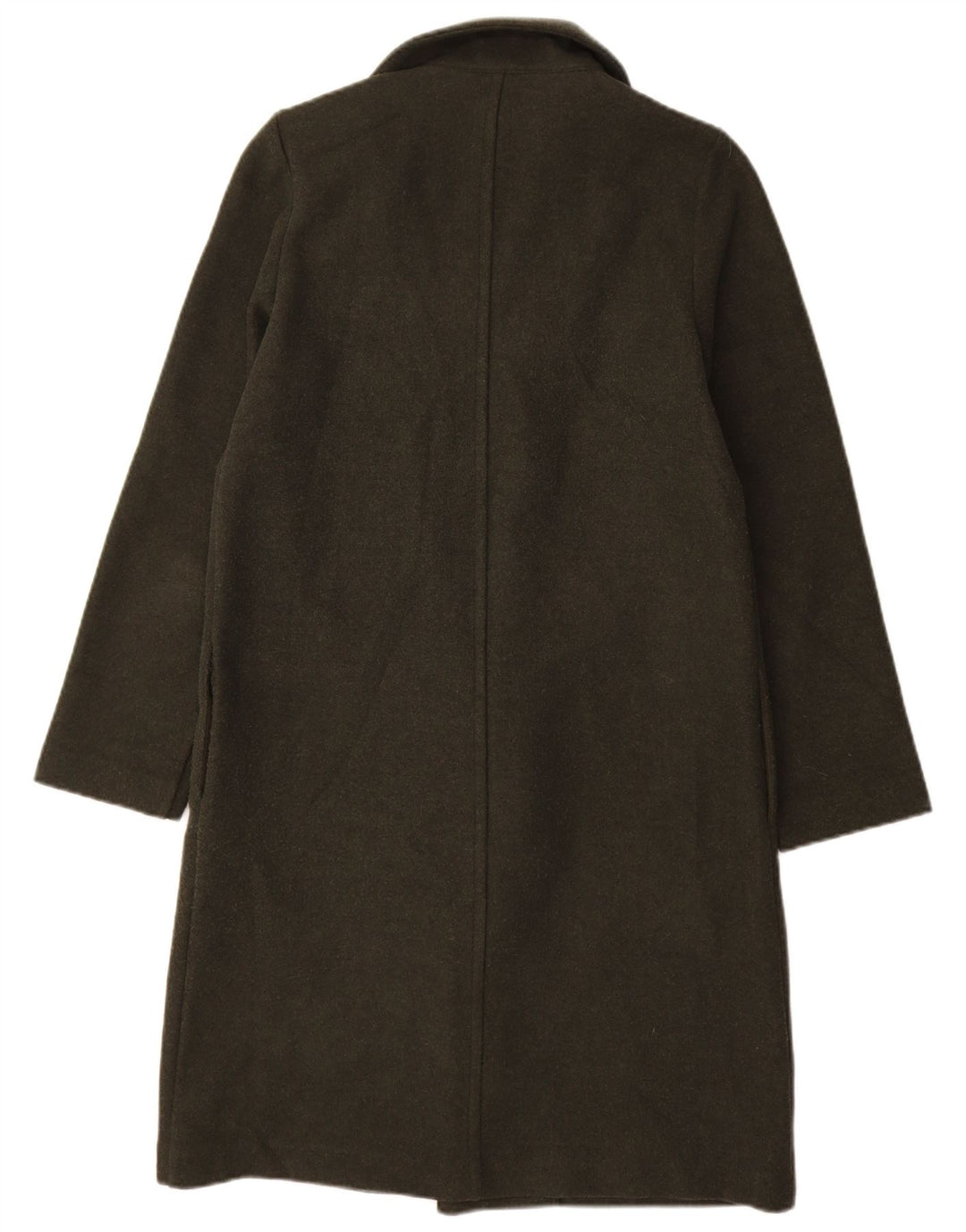 Zara Womens Open Overcoat UK 10 Small Vert Polyester
