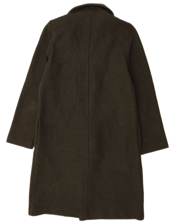 Zara Womens Open Overcoat UK 10 Small Green Polyester