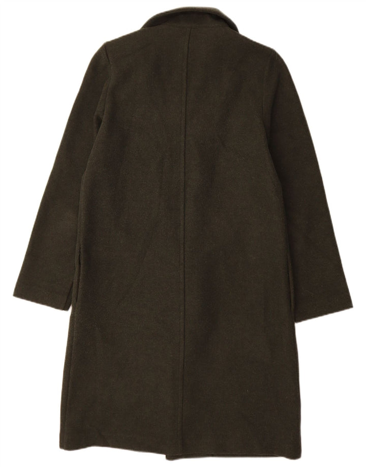 Zara Womens Open Overcoat UK 10 Small Vert Polyester