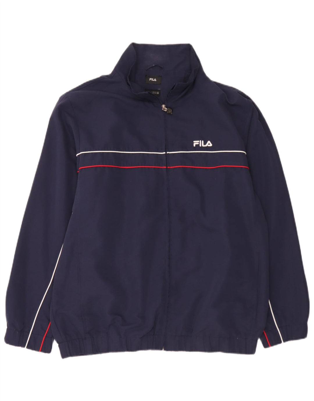 Fila Mens Loose Fit Bomber Jacket UK 38 Medium Bleu Marine Rayé Polyester