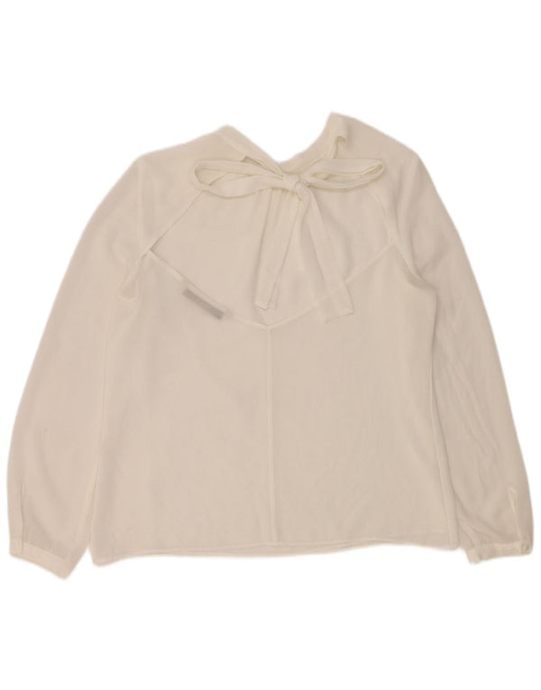 Zara Chemisier à manches longues pour femme UK 14 Blanc moyen