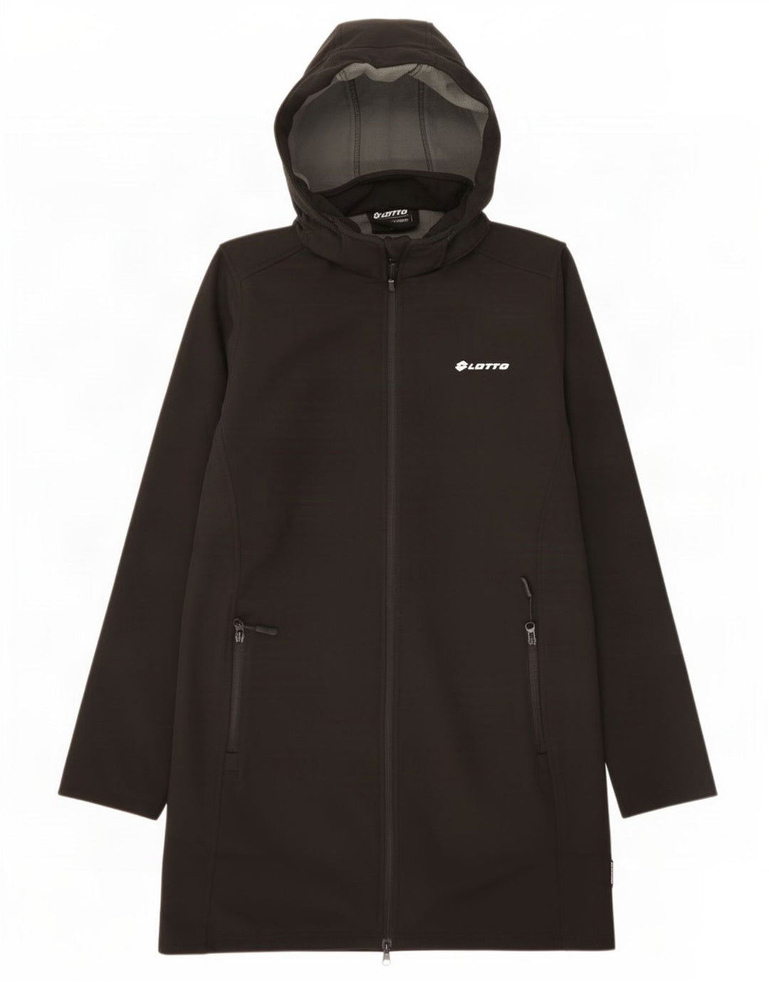 Lotto Manteau coupe-vent à capuche pour femme UK 46 Large Noir Polyester