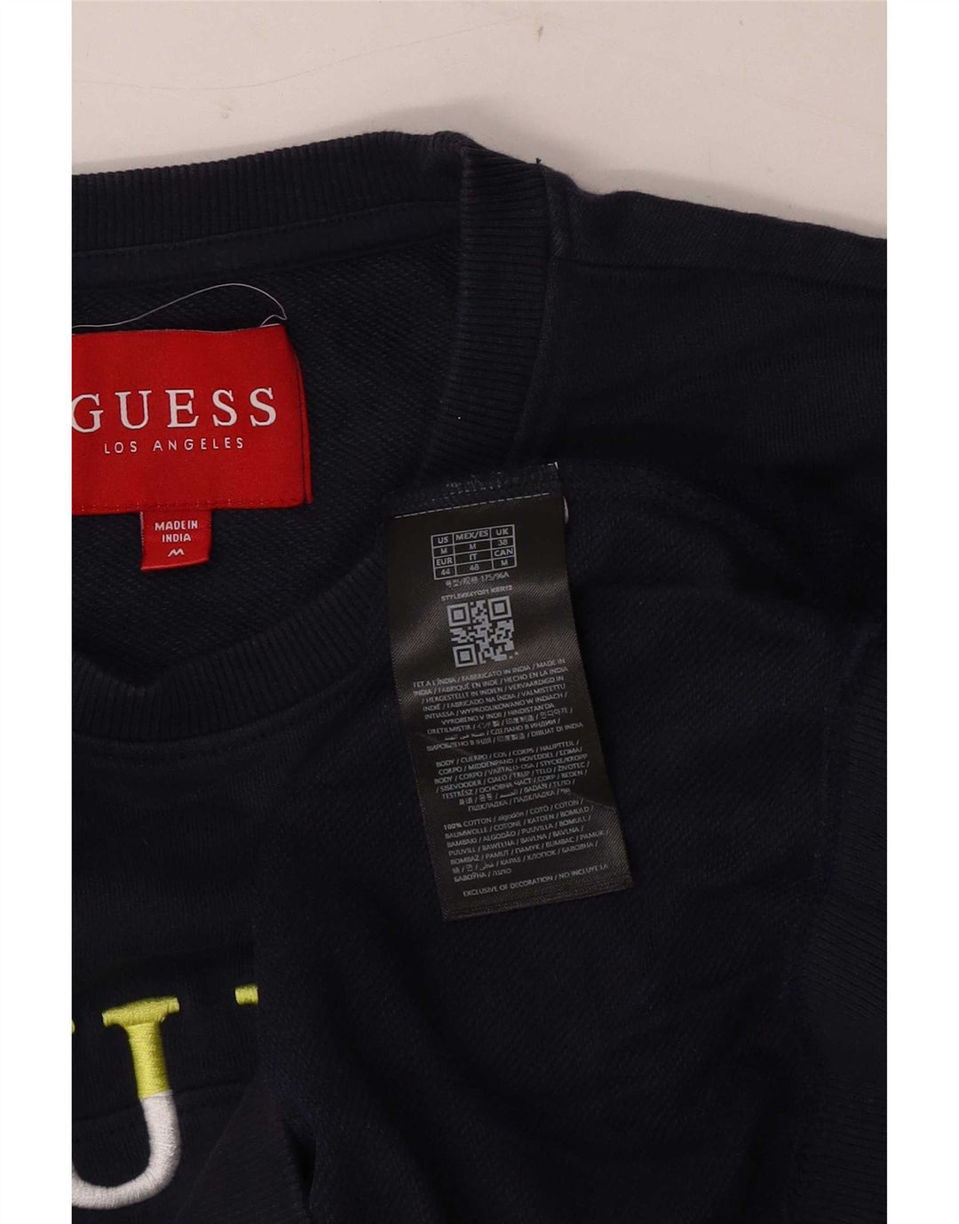Guess Sweat-Shirt Graphique Homme Bleu Marine Moyen Coton