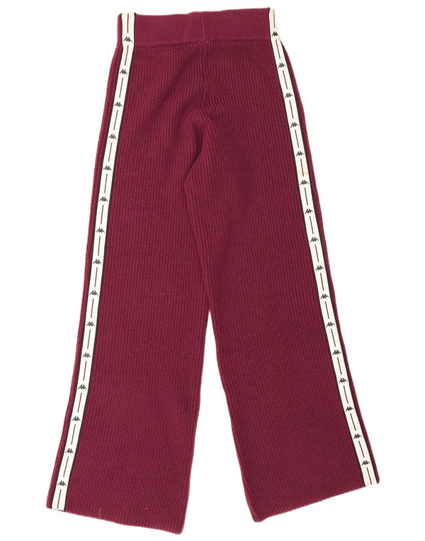 Kappa Pantalon de survêtement pour femme UK 14 Large Burgundy Colourblock