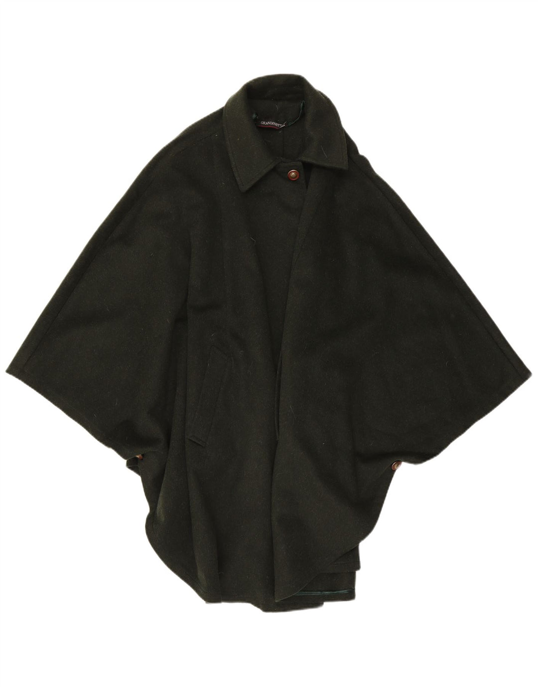 Moessmer Manteau Cape Femme Taille Unique Laine Kaki