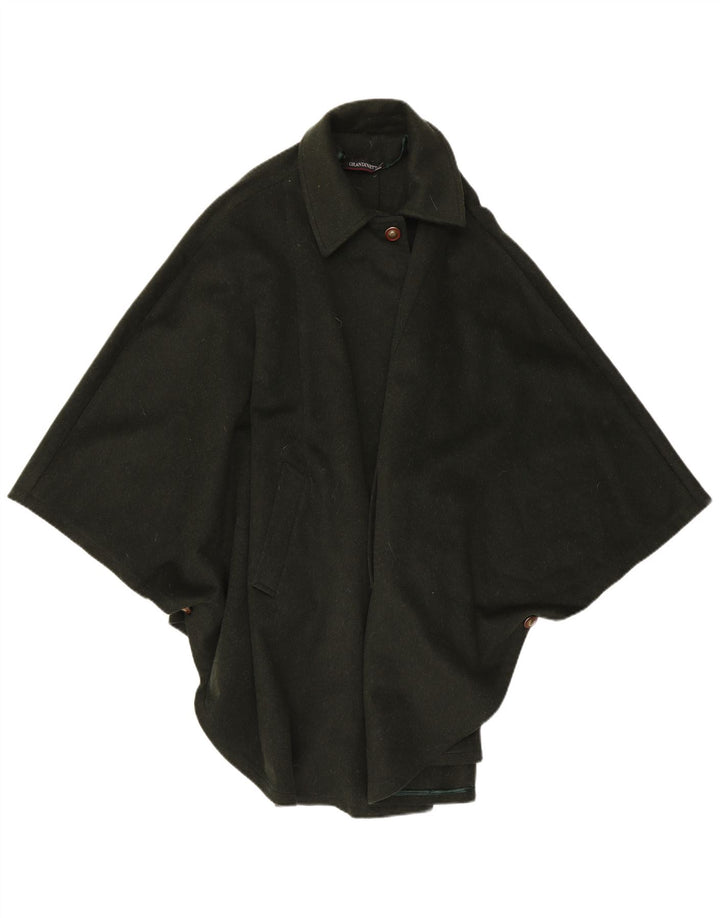 Moessmer Manteau Cape Femme Taille Unique Laine Kaki