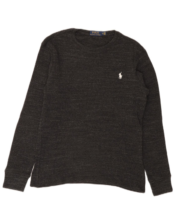 Polo Ralph Lauren Haut à manches longues pour homme en coton moucheté gris moyen