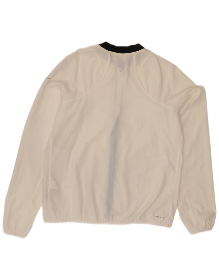 Nike Femme Dri Fit Survêtement Top Veste UK 16 Large Blanc Colorblock