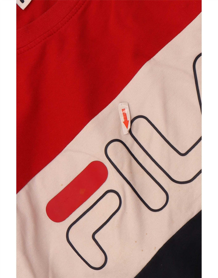 Fila Homme Graphic Sweatshirt Jumper Petit Multicolore Colourblock Coton