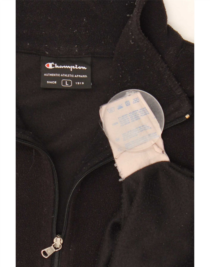 Champion Pull polaire à col zippé pour homme Large Noir Polyester