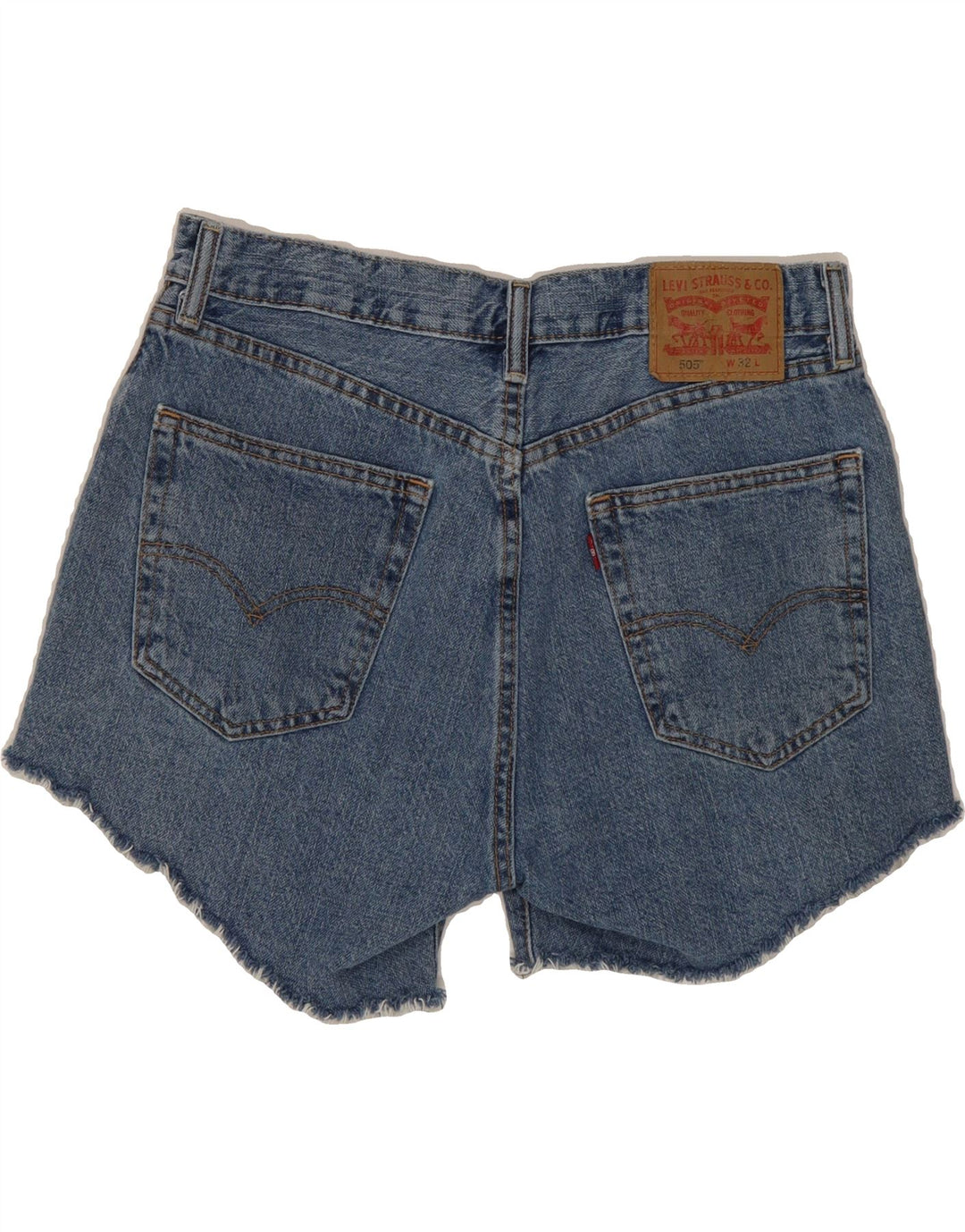 LEVI'S Womens 505 Distressed Denim Shorts W32 Large  Blue Vintage Levi's and Second-Hand Levi's from Messina Hembry 