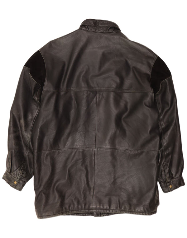 veste en cuir homme vintage UK 40 Grand Noir