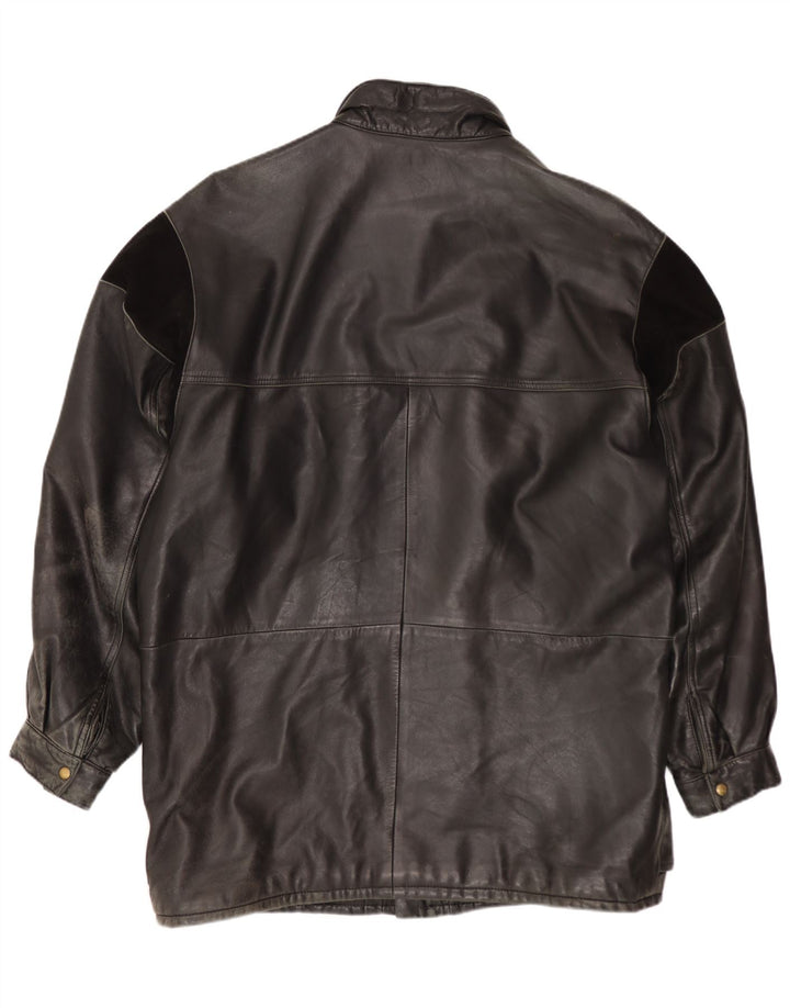 veste en cuir homme vintage UK 40 Grand Noir