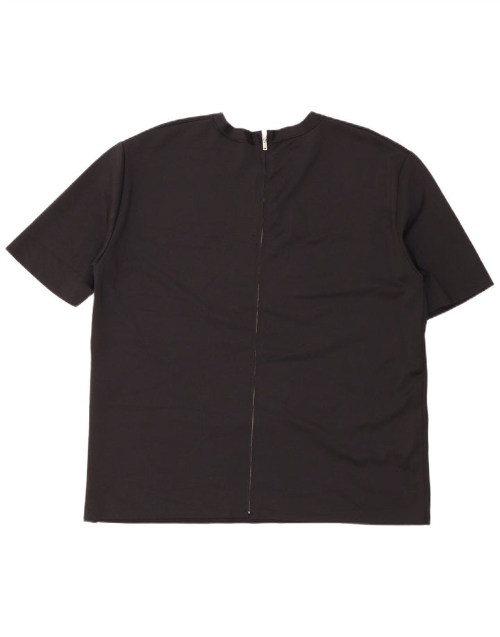 Zara T-Shirt Femme Top UK 16 Large Noir