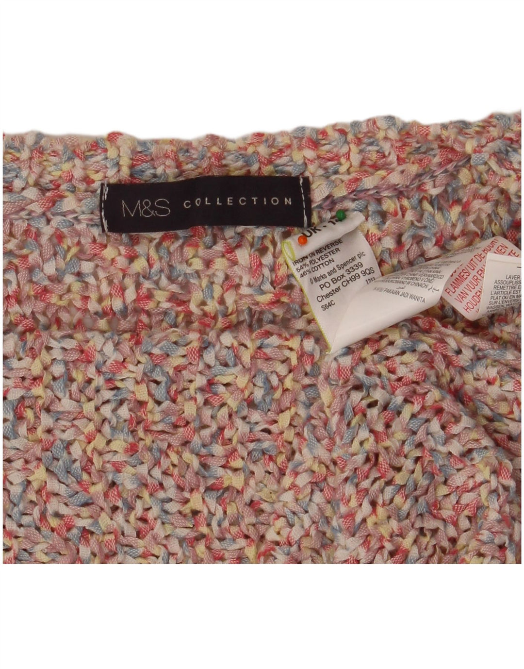 MARKS & SPENCER Pull court à col rond pour femme UK 14 Large Rose