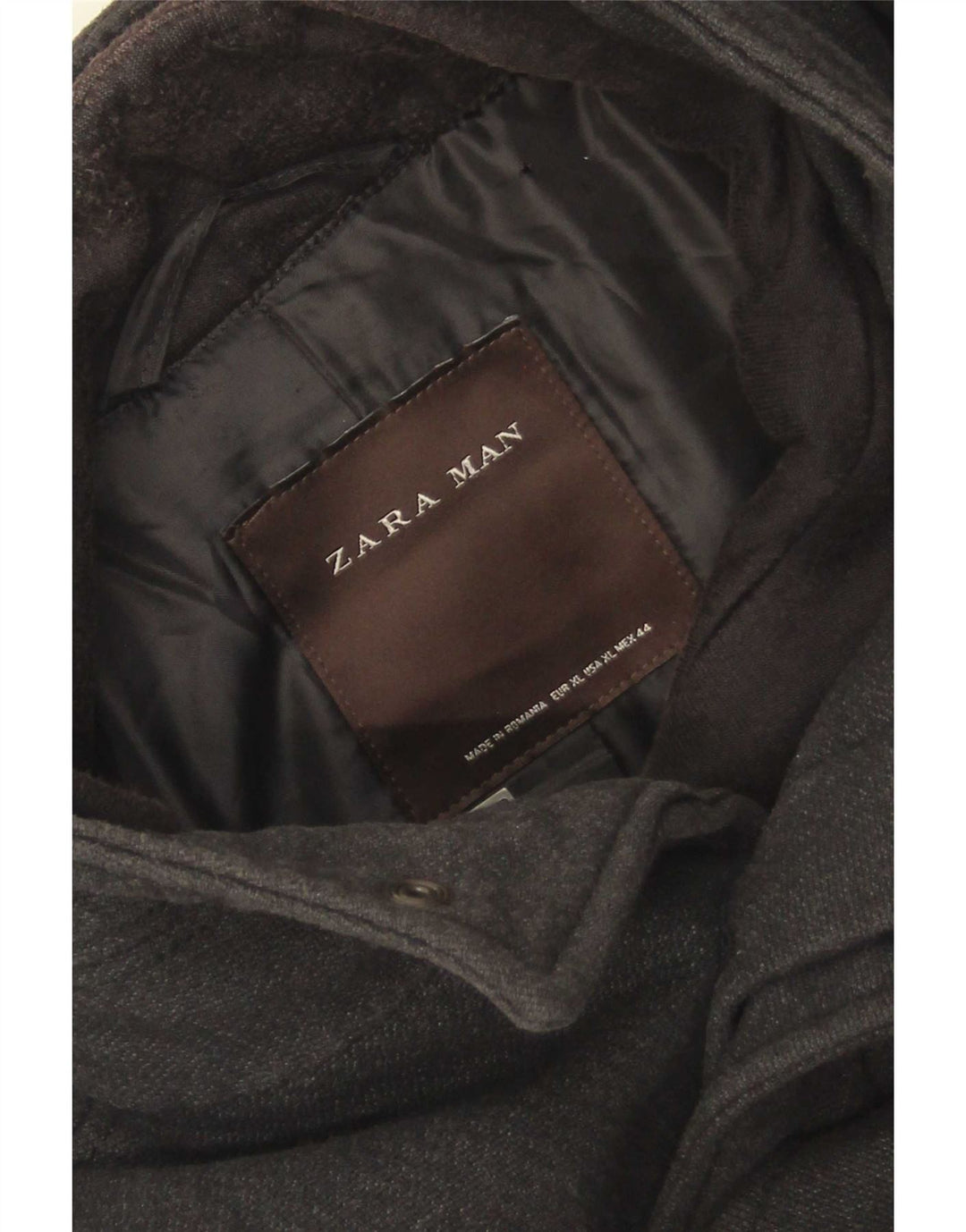 Zara Manteau Homme UK 42 XL Gris Polyester