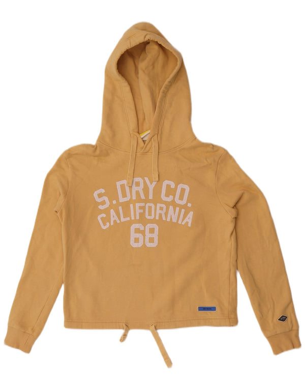 Superdry Pull à capuche graphique pour femme UK 8 Small Jaune Coton