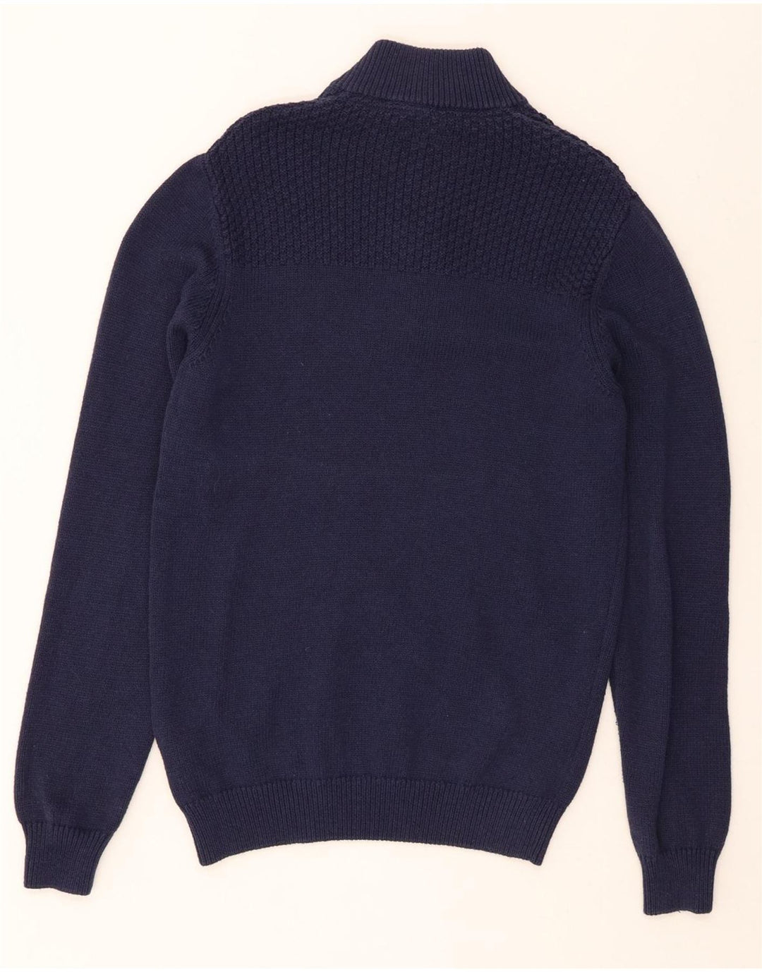 WRANGLER Mens Zip Neck Jumper Sweater Medium Navy Blue Cotton Vintage Wrangler and Second-Hand Wrangler from Messina Hembry 