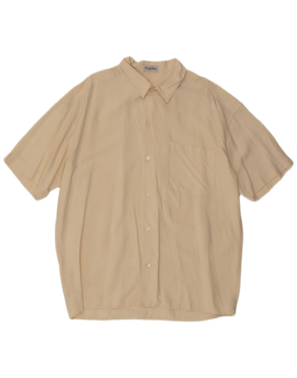 Byblos Chemise à manches courtes pour hommes XL en soie blanc cassé