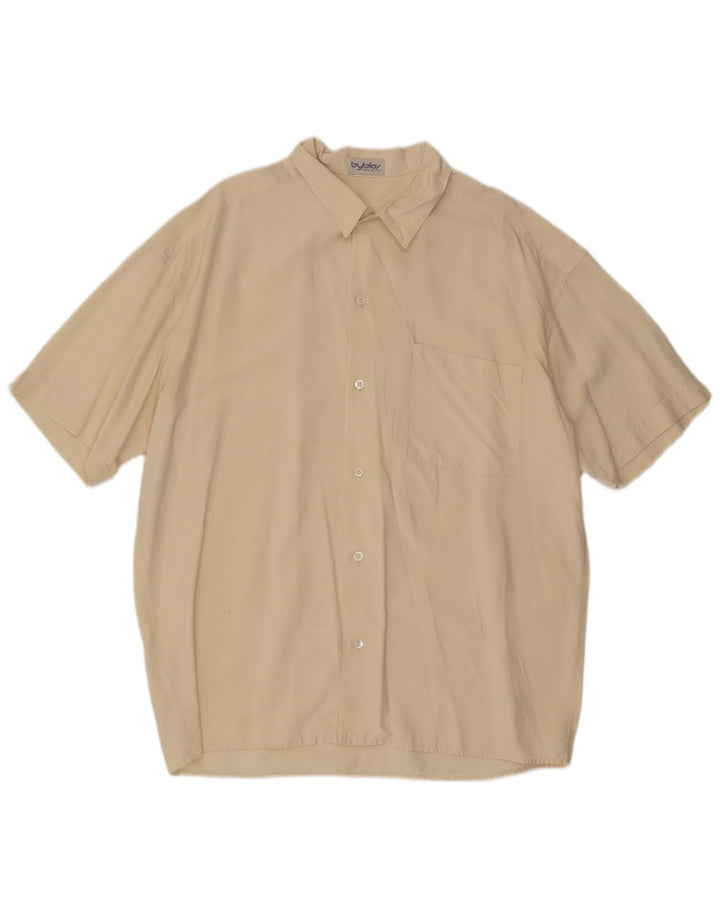 Byblos Chemise à manches courtes pour hommes XL en soie blanc cassé