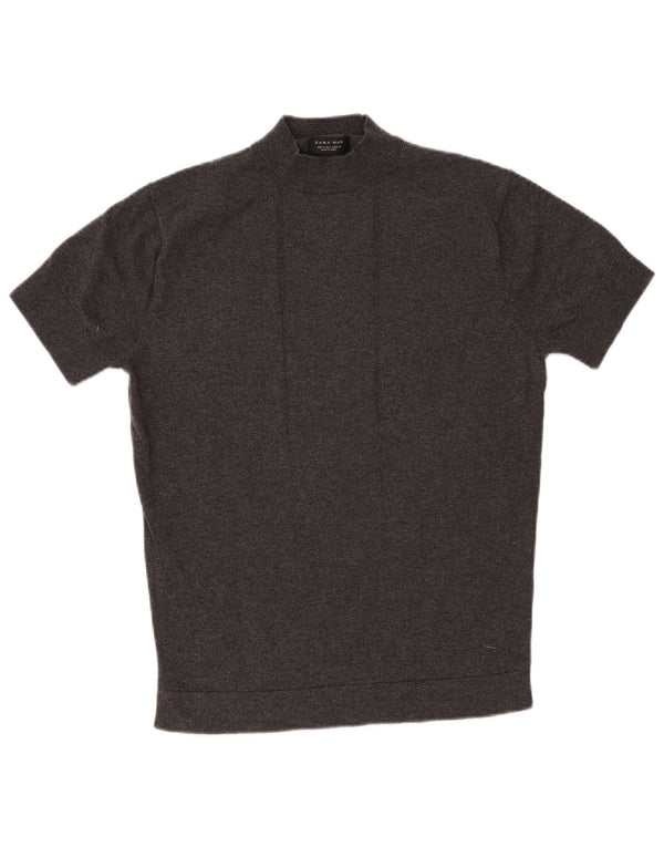 Zara T-Shirt Homme Haut Large Gris