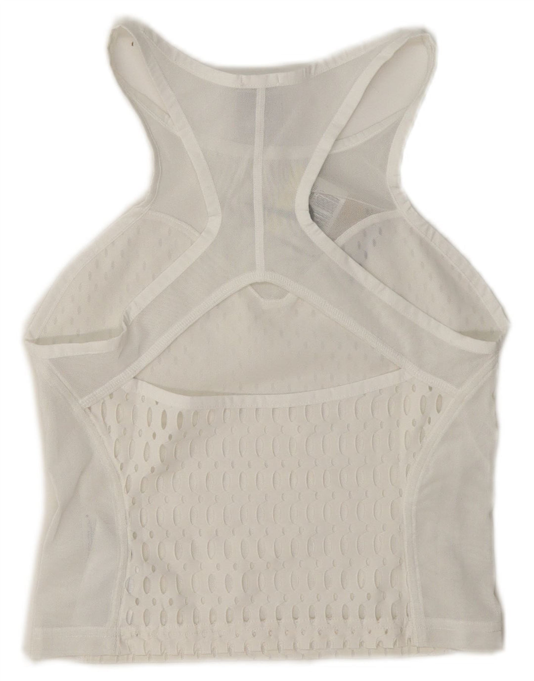 Nike Womens Tight Fit See Through Crop Débardeur UK 8 Petit Blanc Polyester