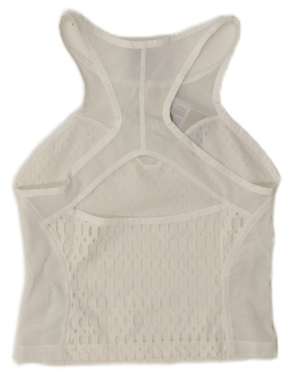 Nike Womens Tight Fit See Through Crop Débardeur UK 8 Petit Blanc Polyester