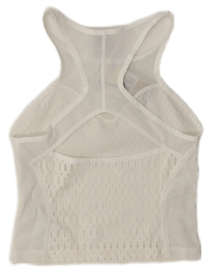 Nike Womens Tight Fit See Through Crop Débardeur UK 8 Petit Blanc Polyester