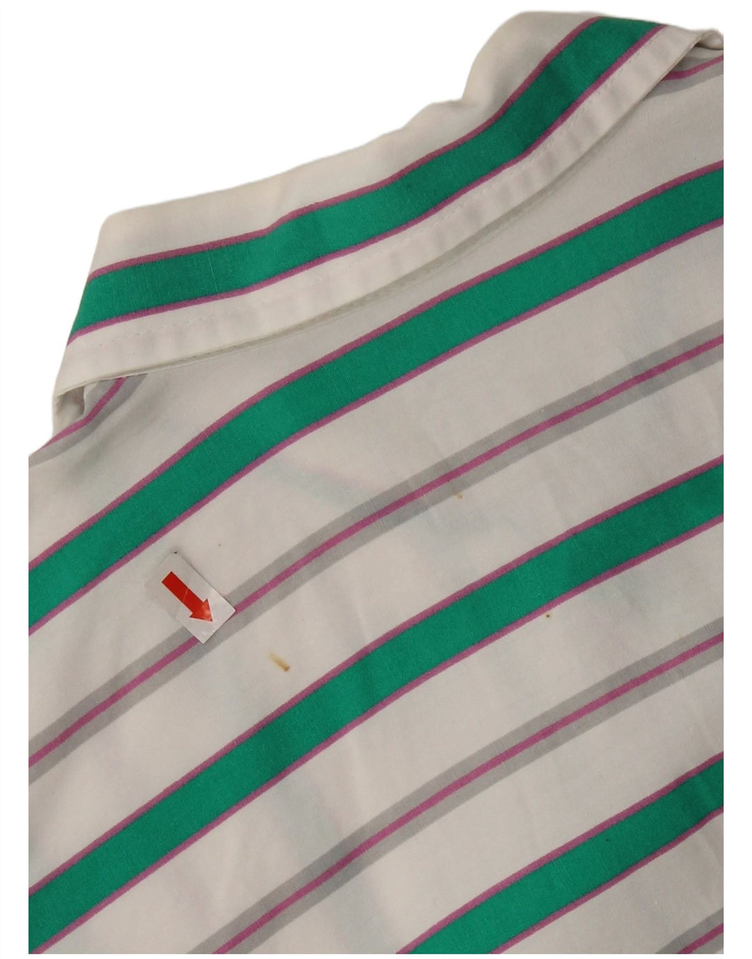 Benetton Chemise Femme UK 18 XL Blanc Rayé