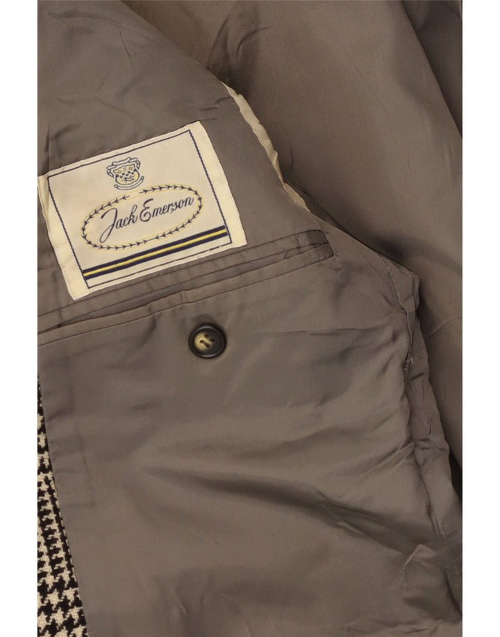 Jack Emerson Veste blazer à 2 boutons pour homme UK 36 Petit pied de poule noir