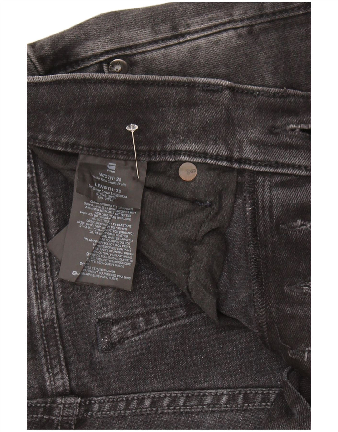 G-Star Jean Slim 3301 Femme W28 L32 Coton Noir