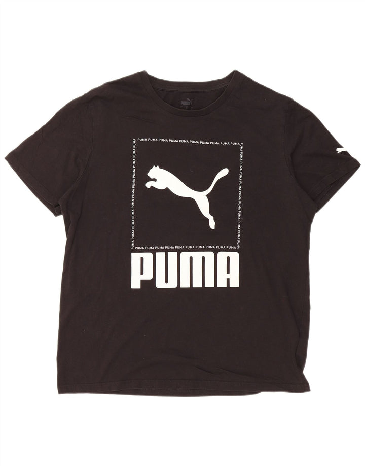 PUMA T-shirt graphique pour hommes, grand, noir, coton