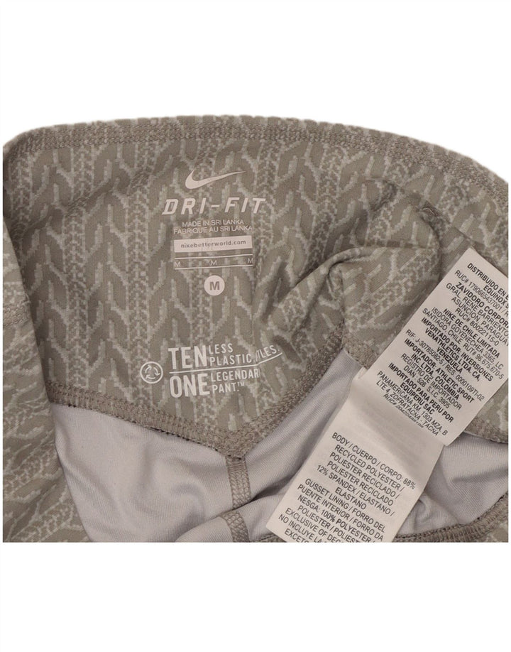 Nike Legging Capri Dri Fit pour femme UK 44 Polyester géométrique gris moyen
