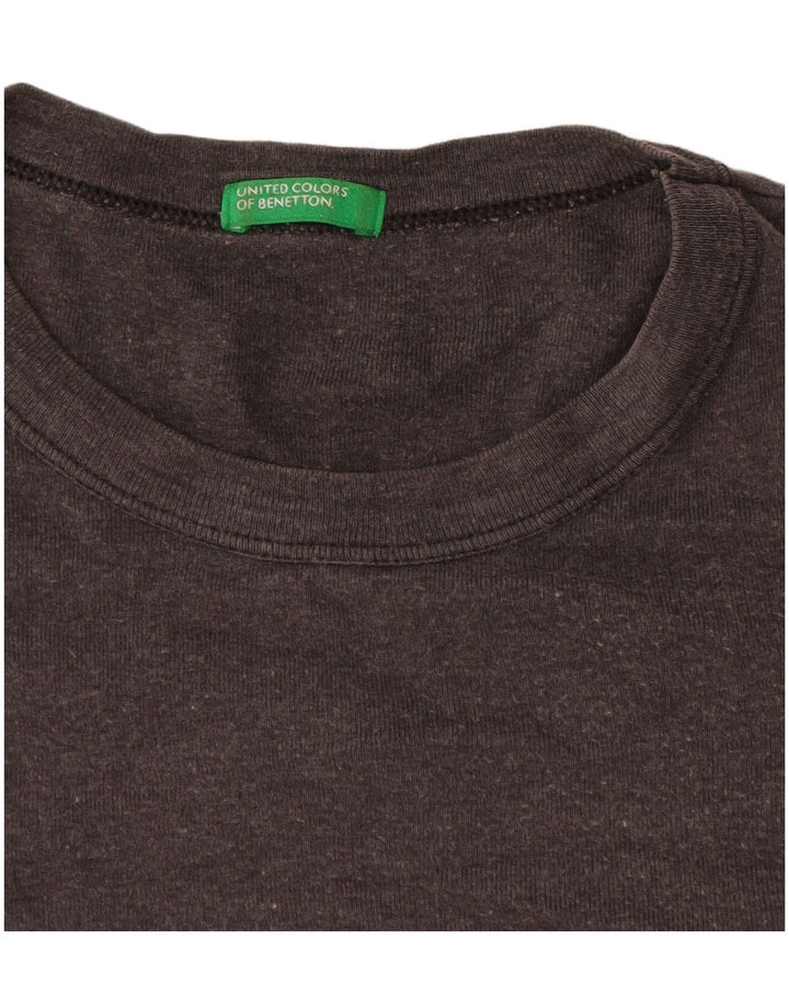 Benetton T-shirt graphique pour femme UK 16 Large Gris