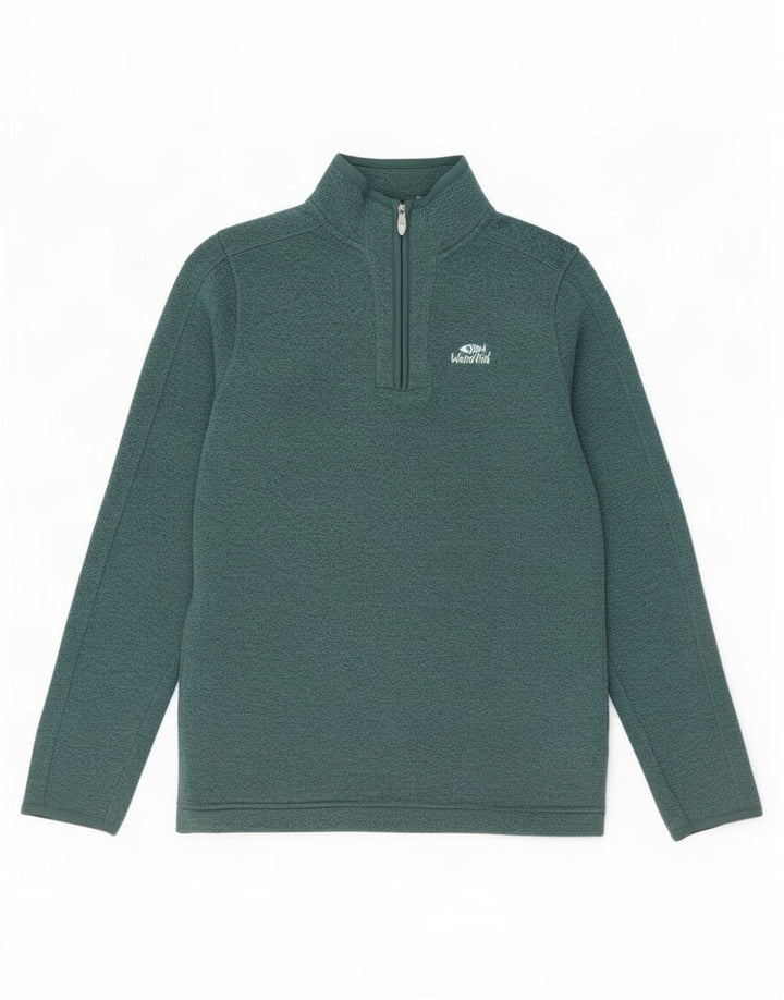 Weird Fish Sweat-shirt à col zippé pour homme en polyester vert moyen