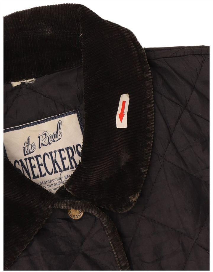 Veste matelassée femme vintage UK 14 Grand Polyamide Bleu Marine