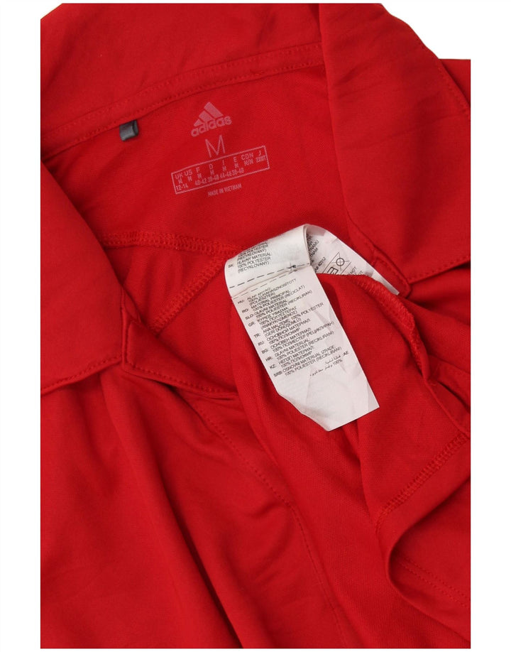 ADIDAS Polo Femme UK 12/14 Rouge Moyen Polyester
