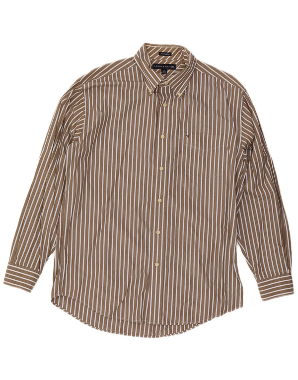 Tommy Hilfiger Chemise Homme Coton Rayé Beige Moyen