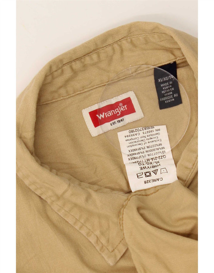 Wrangler Chemise à Manches Courtes Homme XL Coton Beige