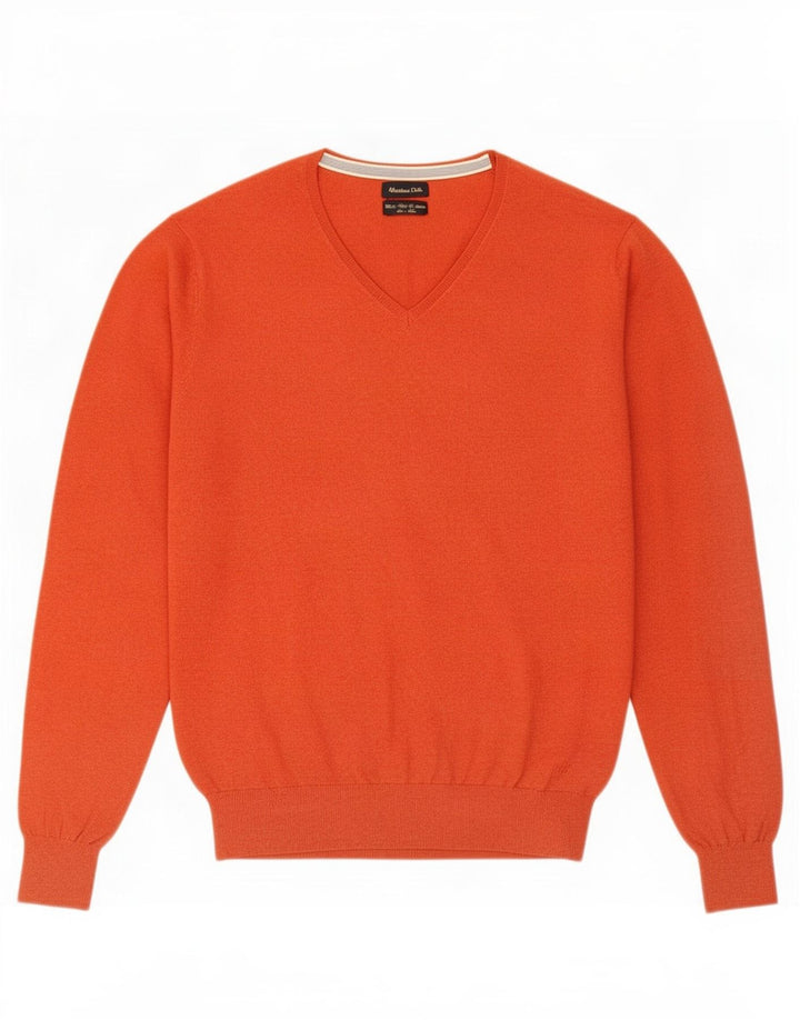 Massimo Dutti Pull col V pour homme en coton rouge Taille L