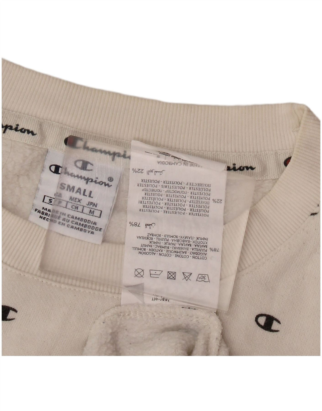 CHAMPION Sweat-shirt graphique surdimensionné pour femme UK 10 Petit Blanc