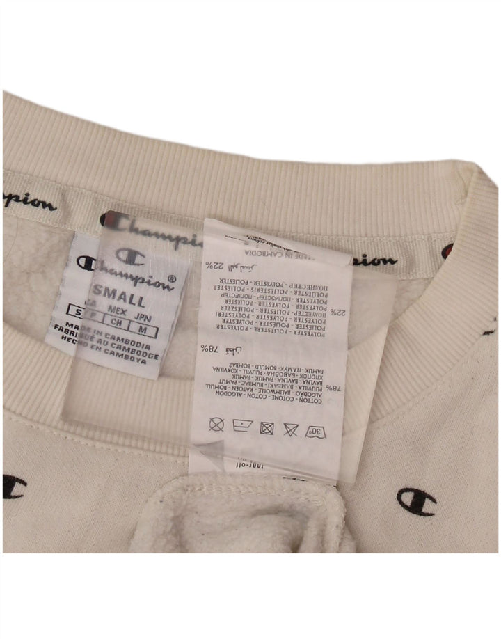 CHAMPION Sweat-shirt graphique surdimensionné pour femme UK 10 Petit Blanc