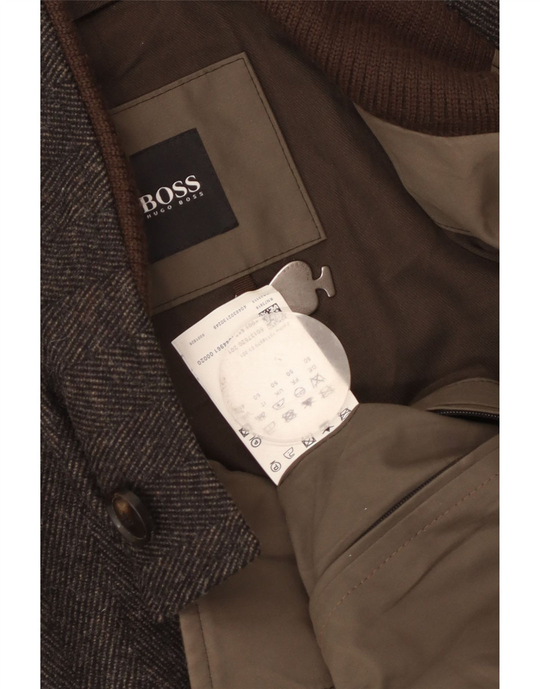 Hugo Boss Manteau double boutonnage pour homme EU 50 Grand chevrons gris